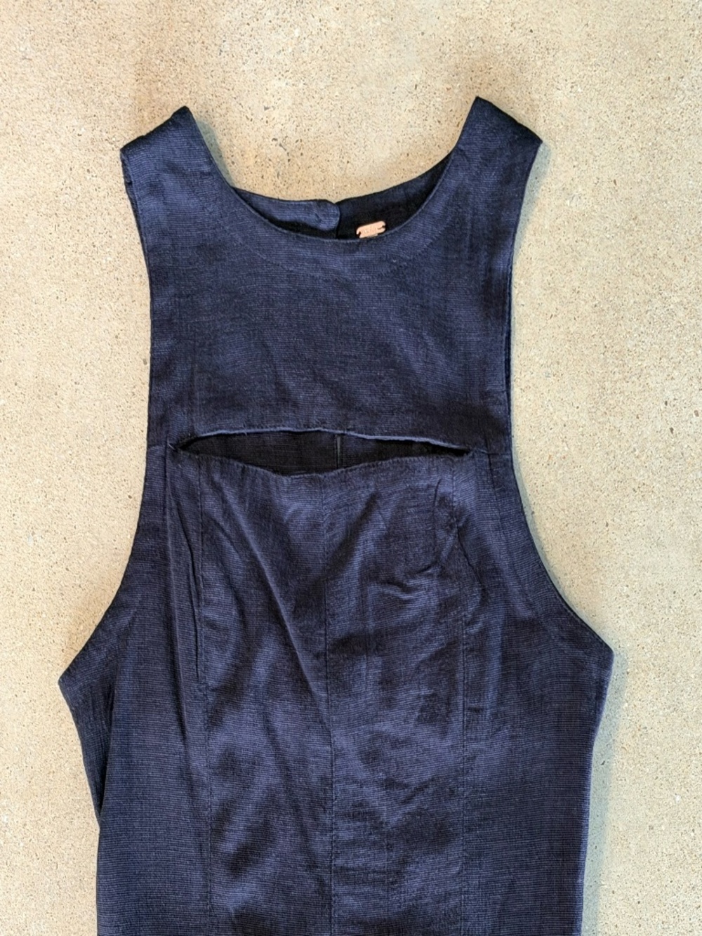 Free People Black Cutout Tank Top Open Back Cropped Knit XS